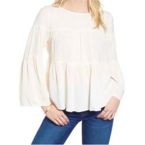 Madewell Ivory Peasant Blouse